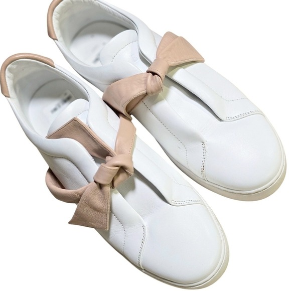 Alexandre Birman Shoes - $425 40 9.5-10 ALEXANDRE BIRMAN Clarita Sneaker Suede Nude Bow Leather Shoes